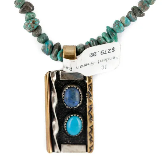 12kt Gold Filled .925 Sterling Silver Handmade Certified Authentic Navajo White and Turquoise Lapis Native American Necklace 24150-15956-3 12kt Gold Filled .925 Sterling Silver Handmade Certified Authentic Navajo White and Turquoise Lapis Native American Necklace 24150-15956-3