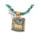 12kt Gold Filled .925 Sterling Silver Horse Handmade Certified Authentic Navajo Natural Turquoise Hematite Native American Necklace 24252-2-15875-31