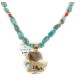 12kt Gold Filled .925 Sterling Silver Wolf Handmade Certified Authentic Navajo Turquoise Coral Native American Necklace 24154-34-15781