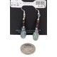 Certified Authentic Navajo .925 Sterling Silver Hooks Dangle Natural Amethyst Turquoise Native American Earrings 18106-13 All Products NB151215023439 18106-13 (by LomaSiiva)