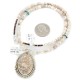 Oval .925 Sterling Silver Navajo Certified Authentic Natural White and Turquoise Native American Necklace 12924-4-25289