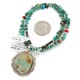 .925 Sterling Silver Navajo Certified Authentic Turquoise Coral Native American Necklace 12923-2-25289