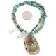 .925 Sterling Silver Navajo Certified Authentic Natural Turquoise Coral Native American Necklace 12926-3-25289