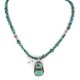 .925 Sterling Silver Navajo Certified Authentic Natural Turquoise Native American Necklace 24464-15781