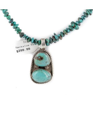 .925 Sterling Silver Navajo Certified Authentic Natural Turquoise Native American Necklace 24464-15781 .925 Sterling Silver Navajo Certified Authentic Natural Turquoise Native American Necklace 24464-15781