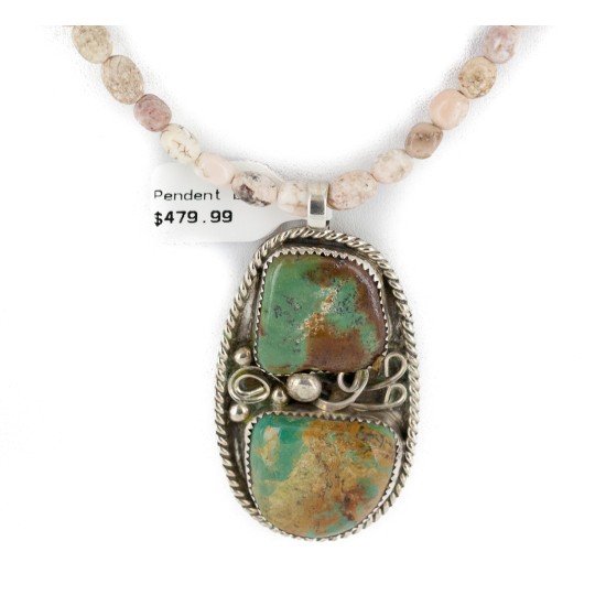 .925 Sterling Silver Navajo Certified Authentic White Howlite Native American Necklace 12926-4-25289 .925 Sterling Silver Navajo Certified Authentic White Howlite Native American Necklace 12926-4-25289