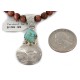 Vintage Style Buffalo Nickel .925 Sterling Silver Handmade Certified Authentic Navajo Natural Turquoise Goldstone Native American Necklace 24412-1-16076-9
