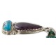 .925 Sterling Silver Certified Authentic Navajo Natural Turquoise Sugilite Native American Necklace 24410-1-25289