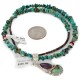 .925 Sterling Silver Certified Authentic Navajo Turquoise Sugilite Native American Necklace 24411-4-1601