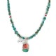 .925 Sterling Silver Certified Authentic Navajo Turquoise Spiny Oyster Native American Necklace 24415-1-25289