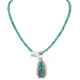.925 Sterling Silver Handmade Certified Authentic Navajo Natural Carico Turquoise Native American Necklace 24410-2-15786