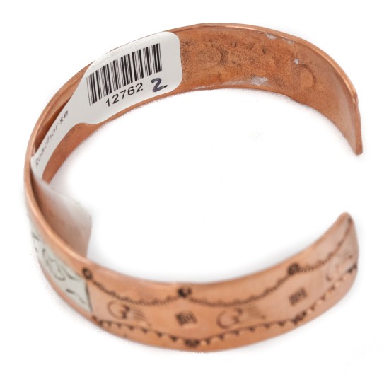 Handmade Certified Authentic Bear Navajo Pure .925 Sterling Silver and Copper Native American Bracelet 12762-21 Handmade Certified Authentic Bear Navajo Pure .925 Sterling Silver and Copper Native American Bracelet 12762-21