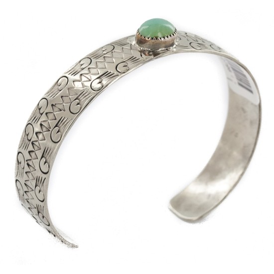 Handmade Certified Authentic Navajo Nickel Natural Turquoise Native American Bracelet 12796-92 Handmade Certified Authentic Navajo Nickel Natural Turquoise Native American Bracelet 12796-92