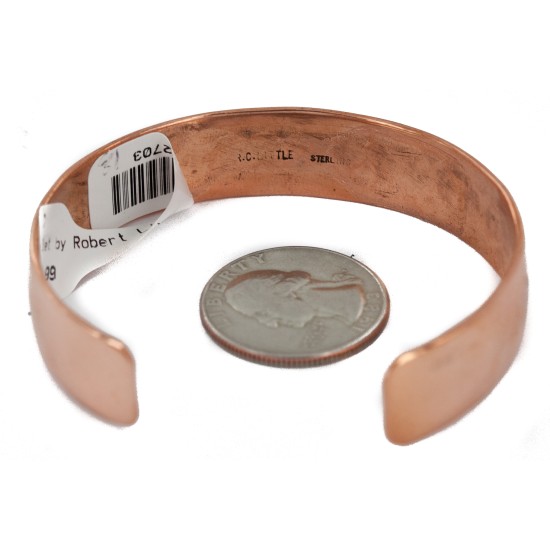 Handmade Certified Authentic Navajo .925 Sterling Silver and Pure Copper Native American Bracelet 12703-181 Handmade Certified Authentic Navajo .925 Sterling Silver and Pure Copper Native American Bracelet 12703-181