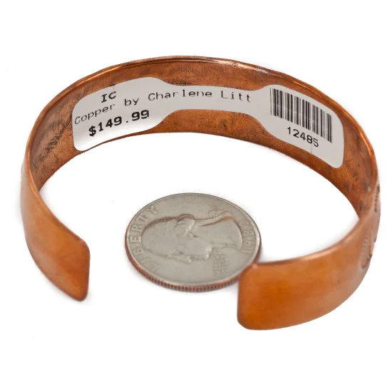 Navajo Handmade Certified Authentic Pure Copper Native American Bracelet 12485-29