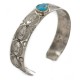 Handmade Certified Authentic Navajo Horned Lizard Nickel Natural Turquoise Native American Bracelet 12796-5