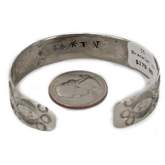 Handmade Certified Authentic Navajo Horned Lizard Nickel Natural Turquoise Native American Bracelet 12796-5 Handmade Certified Authentic Navajo Horned Lizard Nickel Natural Turquoise Native American Bracelet 12796-5
