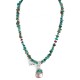 .925 Sterling Silver Certified Authentic Navajo Natural Turquoise Spiny Oyster Native American Necklace 24415-4-25289