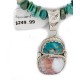 .925 Sterling Silver Certified Authentic Navajo Natural Turquoise Spiny Oyster Native American Necklace 24415-4-25289
