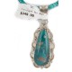 .925 Sterling Silver Handmade Certified Authentic Navajo Natural Carico Turquoise Native American Necklace 24410-2-15786