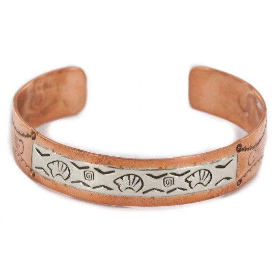 Handmade Certified Authentic Bear Navajo Pure .925 Sterling Silver and Copper Native American Bracelet 12762-21 Handmade Certified Authentic Bear Navajo Pure .925 Sterling Silver and Copper Native American Bracelet 12762-21