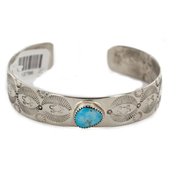 Handmade Certified Authentic Navajo Horned Lizard Nickel Natural Turquoise Native American Bracelet 12796-5 Handmade Certified Authentic Navajo Horned Lizard Nickel Natural Turquoise Native American Bracelet 12796-5