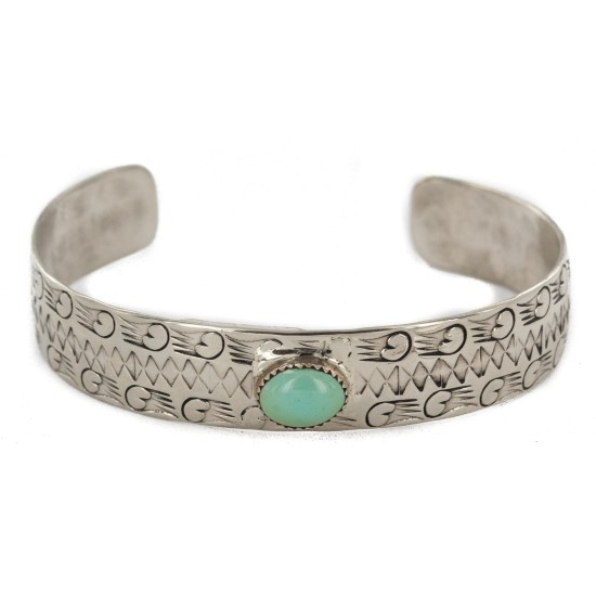 Handmade Certified Authentic Navajo Nickel Natural Turquoise Native American Bracelet 12796-92 Handmade Certified Authentic Navajo Nickel Natural Turquoise Native American Bracelet 12796-92
