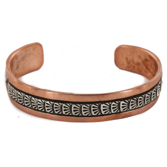 Handmade Navajo Pure Copper and .925 Sterling Silver Bracelet NB151220001247