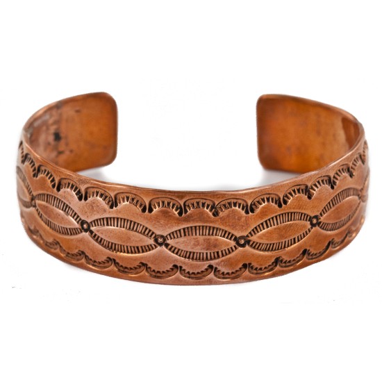 Navajo Handmade Certified Authentic Pure Copper Native American Bracelet 12485-29
