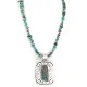 .925 Sterling Silver and Nickel Certified Authentic Handmade Navajo Turquoise Coral Native American Necklace 12812-3-25289