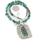 .925 Sterling Silver and Nickel Certified Authentic Handmade Navajo Turquoise Coral Native American Necklace 12812-3-25289