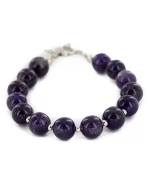 Certified Authentic Navajo Natural Amethyst Native American Bracelet 12945-7