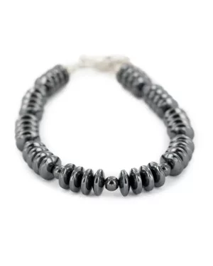 Certified Authentic Navajo Natural Hematite Native American Bracelet 12945-3 Certified Authentic Navajo Natural Hematite Native American Bracelet 12945-3