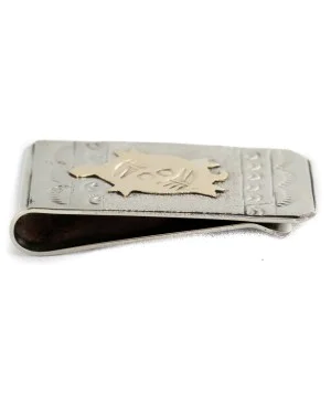 12kt Gold Filled and .925 Sterling Silver Turtle Handmade Certified Authentic Navajo Native American Money Clip 11257 12kt Gold Filled and .925 Sterling Silver Turtle Handmade Certified Authentic Navajo Native American Money Clip 11257