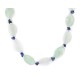 Certified Authentic .925 Sterling Silver Navajo Natural Green Quartz Lapis Native American Necklace  25294