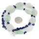 Certified Authentic .925 Sterling Silver Navajo Natural Green Quartz Lapis Native American Necklace  25294
