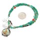 .925 Sterling Silver Certified Authentic Navajo Turquoise Native American Necklace 14882-24-790102
