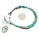 .925 Sterling Silver Handmade Certified Authentic Navajo Natural Turquoise Goldstone Native American Necklace 15065-24-15851 .925 Sterling Silver Handmade Certified Authentic Navajo Natural Turquoise Goldstone Native American Necklace 15065-24-15851