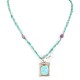 Handmade Certified Authentic Zuni .925 Sterling Silver Turquoise Amethyst Native American Necklace 174126-8-15786