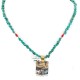 12kt Gold Filled and .925 Sterling Silver Storyteller Handmade Certified Authentic Navajo Coral Turquoise Native American Necklace 24171-6-15794-7
