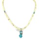 .925 Sterling Silver Certified Authentic Navajo Natural Turquoise Gaspeite Native American Necklace 14297-11-1570
