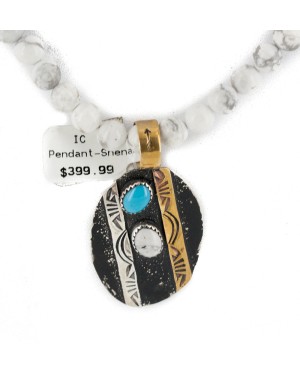 12kt Gold Filled and .925 Sterling Silver Handmade Certified Authentic Navajo Turquoise Howlite Native American Necklace 740100-53-7501003 12kt Gold Filled and .925 Sterling Silver Handmade Certified Authentic Navajo Turquoise Howlite Native American Necklace 740100-53-7501003