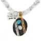 12kt Gold Filled and .925 Sterling Silver Handmade Certified Authentic Navajo Turquoise Howlite Native American Necklace 740100-53-7501003