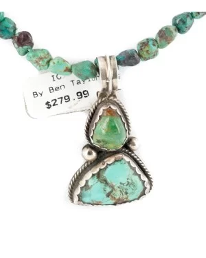 .925 Sterling Silver Certified Authentic Navajo Natural White Buffalo and Turquoise Native American Necklace 14545-24-15781 .925 Sterling Silver Certified Authentic Navajo Natural White Buffalo and Turquoise Native American Necklace 14545-24-15781