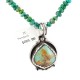 .925 Sterling Silver Certified Authentic Navajo Turquoise Native American Necklace 14882-24-790102
