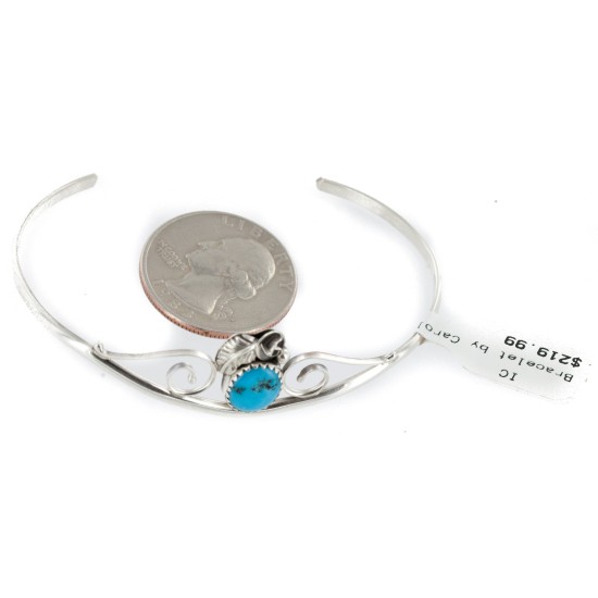 Handmade Certified Authentic Navajo .925 Sterling Silver Natural Turquoise Native American Bracelet 12949-2 Handmade Certified Authentic Navajo .925 Sterling Silver Natural Turquoise Native American Bracelet 12949-2