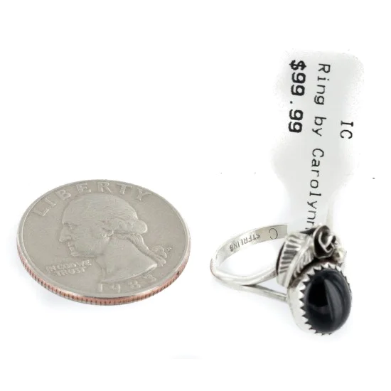 Handmade Certified Authentic Navajo .925 Sterling Silver Black Onyx Native American Ring Size 8 26203-4 Handmade Certified Authentic Navajo .925 Sterling Silver Black Onyx Native American Ring Size 8 26203-4
