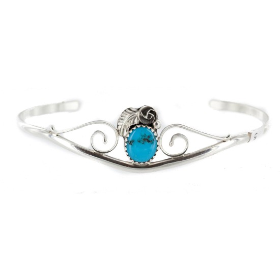 Handmade Certified Authentic Navajo .925 Sterling Silver Natural Turquoise Native American Bracelet 12949-2 Handmade Certified Authentic Navajo .925 Sterling Silver Natural Turquoise Native American Bracelet 12949-2
