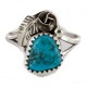 Handmade Certified Authentic Navajo .925 Sterling Silver Natural Turquoise Native American Ring 5 1/4 26204-3