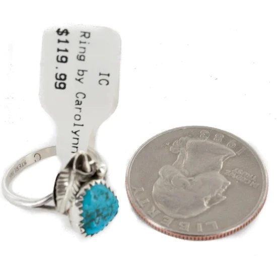 Handmade Certified Authentic Navajo .925 Sterling Silver Natural Turquoise Native American Ring 5 1/4 26204-3